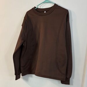 Brown Crewneck Sweatshirt and Sweatpants Set